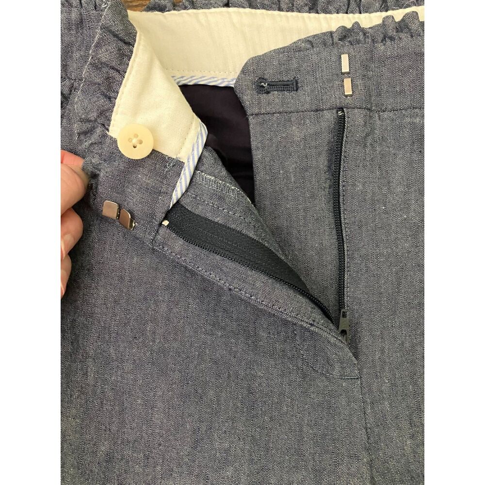 J. Crew ruffle detail chambray ankle pants - Picture 7 of 11